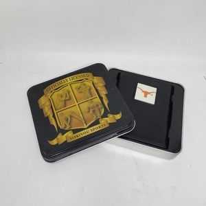 NCAA Pewter Logo Leather Tri-fold Wallet - Texas Longhorns